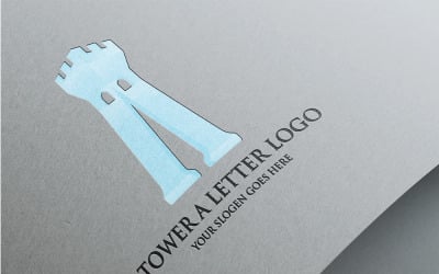Minimale en moderne A Letter Tower Logo-sjabloon