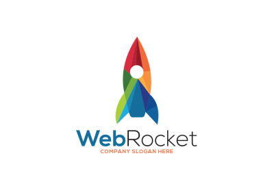 Шаблон логотипа современной веб-ракеты