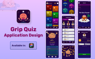 Grip Quiz - Mobilní aplikace Figma Kit