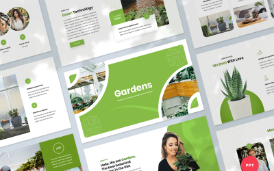 Plantilla de PowerPoint - presentación de jardín y paisajismo