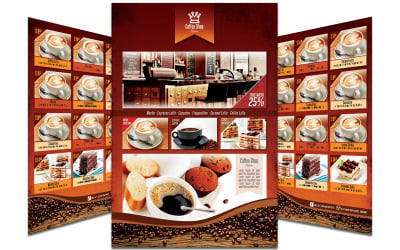 Szablon ulotki z menu kawy