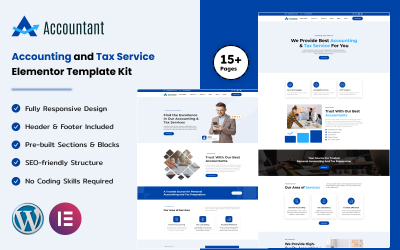 Comptable - Kit de modèle d&amp;#39;élément de service comptable et fiscal