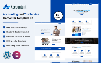 Contabile - Kit di modelli Elementor per servizi contabili e fiscali