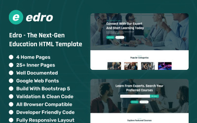 Edro - De volgende generatie HTML-sjabloon voor onderwijs