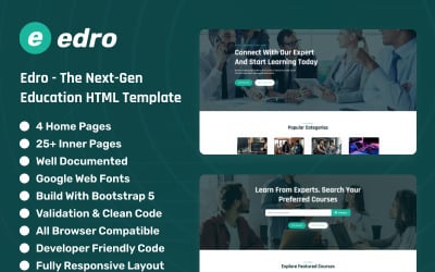 Edro - La plantilla HTML educativa de próxima generación