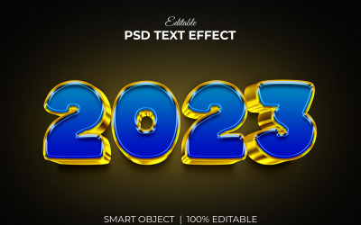 Efecto de texto de lujo 3d editable 2023