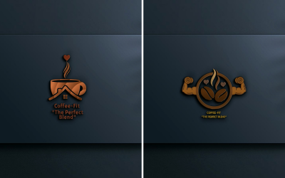 2 Güzel 3D Kahve Dükkanı Logo Maketi