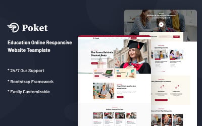 Poket - Modèle de site Web réactif pour l&amp;#39;éducation en ligne