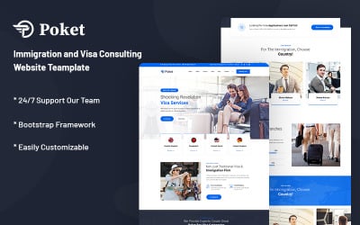 Poket – Шаблон веб-сайта иммиграционного и визового консалтинга