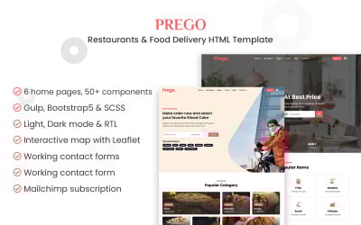 Prego - 餐厅和食品配送 HTML 模板