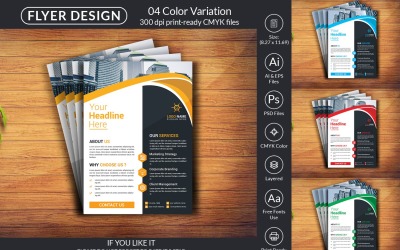 Professionele flyer-ontwerpsjabloon voor bedrijf en bedrijf
