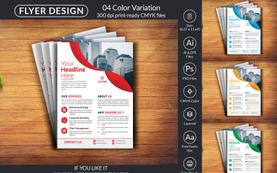 Professionele flyer-ontwerpsjabloon voor zaken en bedrijf