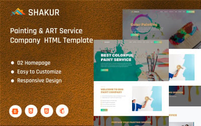 Shakur - Plantilla de página de destino para empresa de servicios de pintura y arte