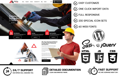 Створення - тема WordPress для ремонту даху та покрівлі