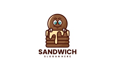 Estilo de logotipo de dibujos animados de sándwich