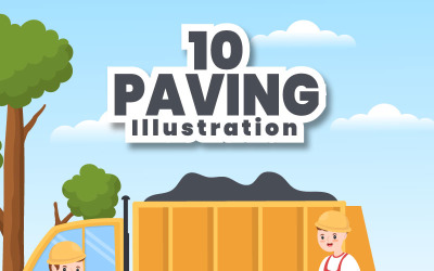 10 Illustrazione della costruzione di strade o della pavimentazione