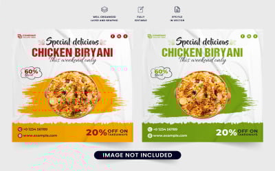 Шаблон веб-баннера специального меню еды