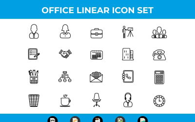 Biznes i biuro liniowe ikony wektorowe i SVG