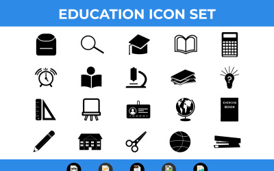 Education Icons Set Vector and SVG