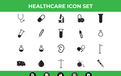 Ensemble d&amp;#39;icônes gratuites de soins de santé et de glyphe médical