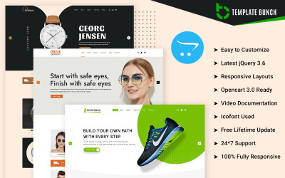 Fly - Uhr und Schutzbrille mit Schuhen - Responsives OpenCart-Thema für E-Commerce