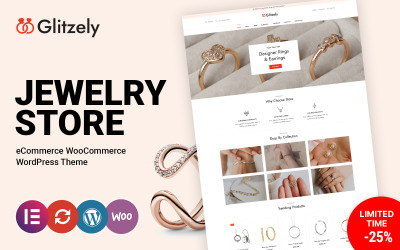Glitzely Jewelry &amp;amp; Diamond WooCommerce Тема