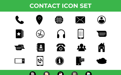 Kontakt Ikoner Set Vector och SVG