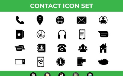 Kontakt ikony nastavit vektor a SVG