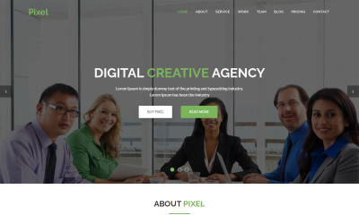 Modello di pagina di destinazione HTML5 per Pixel Digital Agency