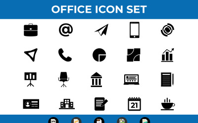 Obchodní a kancelářské ikony vektorové kolekce