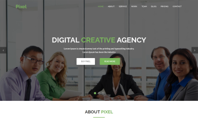 Šablona vstupní stránky HTML5 digitální agentury Pixel