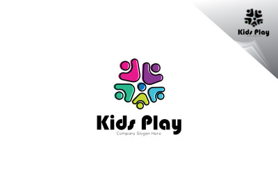 Minimale und moderne Kinder spielen Logo-Vorlage