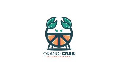 Orange Crab einfacher Logo-Stil