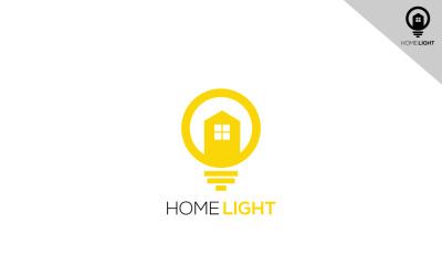 Plantilla mínima de logotipo de luz para el hogar