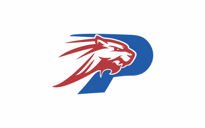 Plantilla de logotipo de letra P de tigre