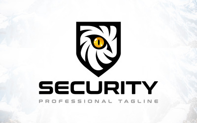 Design del logo di sicurezza scudo occhio di leone