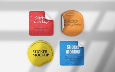 Fyrkantigt klistermärke Mockup Vol 12