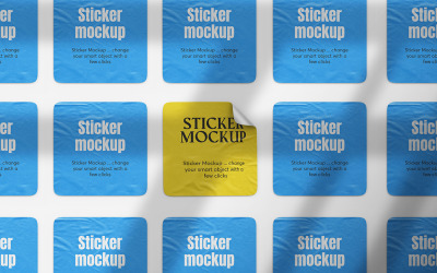 Kare Çıkartma Mockup Cilt 13