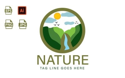 Logotipo de montaña natural - Logotipo de montaña