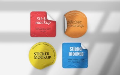 Square Sticker Mockup Vol 12