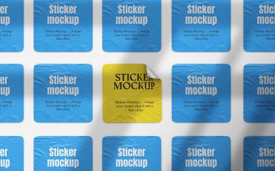 Square Sticker Mockup Vol 13