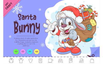 Weihnachts-Weihnachtshase. Clip Art