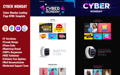 CyberMonday - Modèle HTML de page de destination de la vente du Cyber Monday