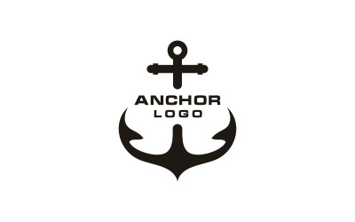 Silhouette d&amp;#39;ancre pour le modèle de logo de transport nautique de la marine de bateau