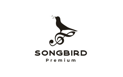 Урожай співає пташка з нотами дизайн логотипу