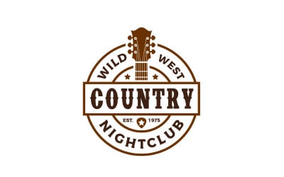 Vintage Retro Klassieke Country Muziek Stempel Logo Ontwerp Vector