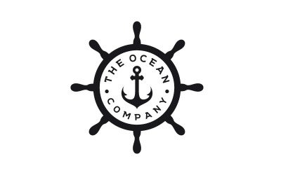 Volant de bateau avec conception de logo d&amp;#39;emblème d&amp;#39;ancre