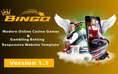 Bingo - Modern Online Casino Oyunları, Kumar Bahisleri Duyarlı Web Sitesi Şablonu