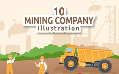 10 Madencilik Kömür Madeni Şirket Çizimi