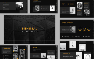 Minimal Karanlık İş PowerPoint Sunum Şablonu